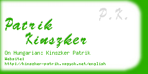 patrik kinszker business card